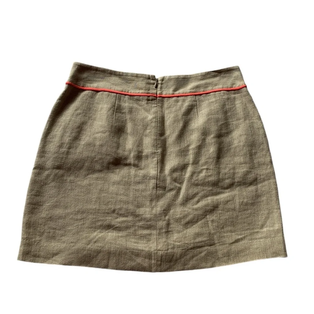 Ann Taylor LOfT 100% linen tan khaki mini skirt women’s size 6 coastal summer
